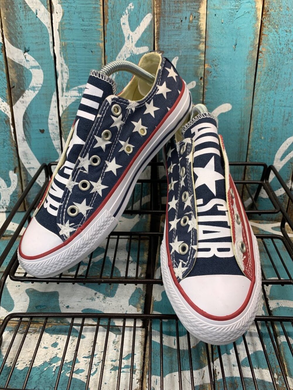 NEW Converse Child All Star Slip-On Sneakers USA Flag 660992C Youth 4/Womans 5.5